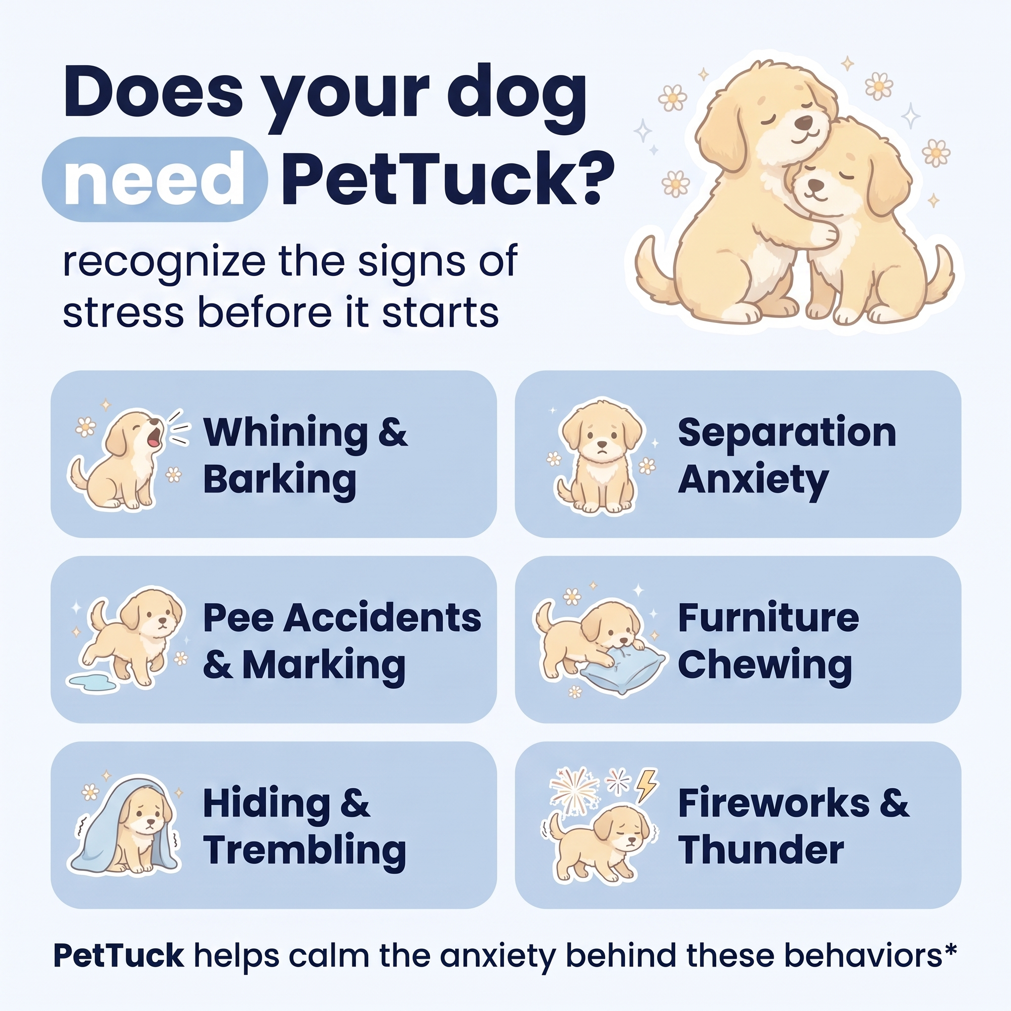 PetTuck Card 1 — Does your dog need PetTuck (signs of stress)